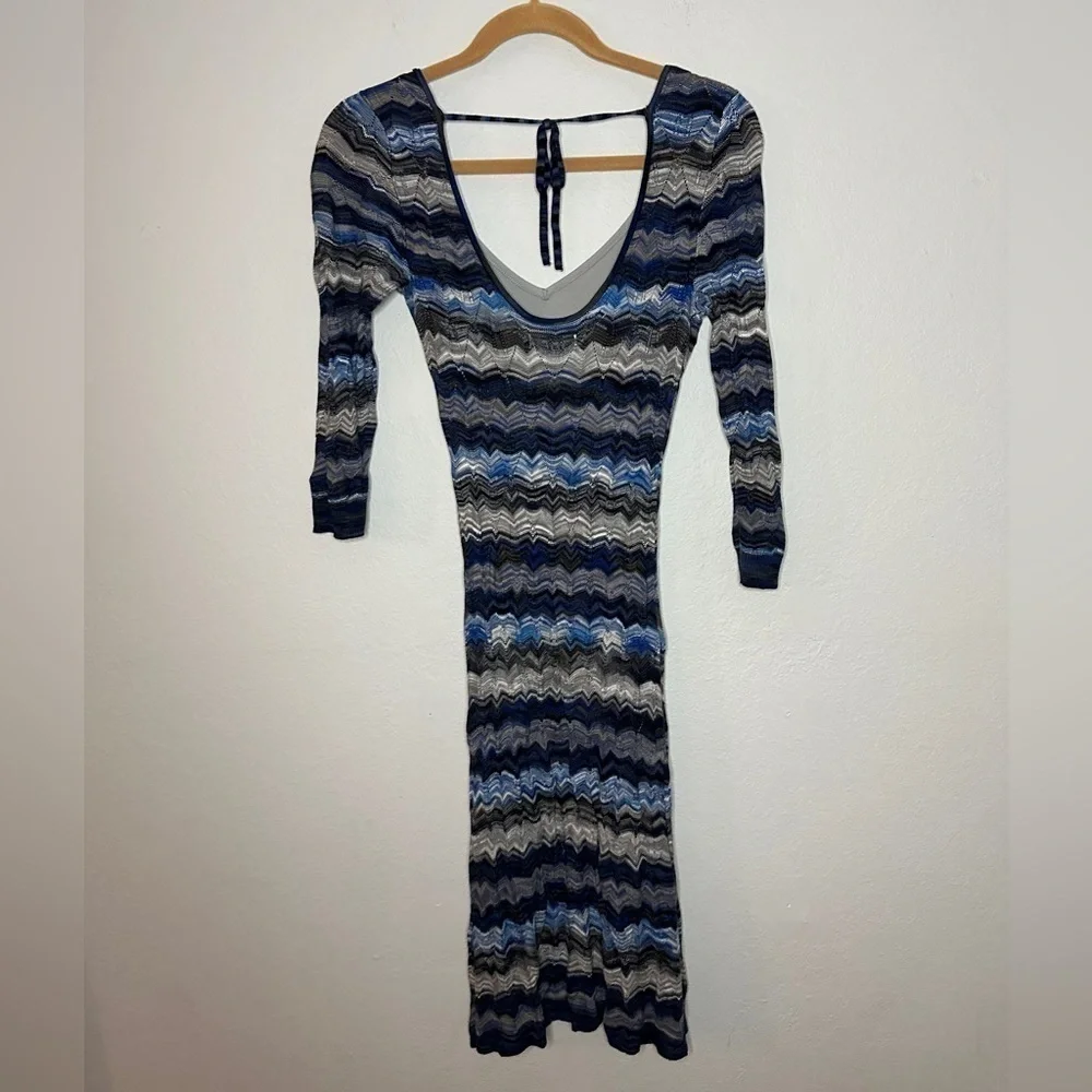Guess Los Angeles Layered Crochet Style Chevron Dress Women’s Small - Picture 7 of 10